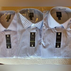 Jos. A. Bank Light Blue Checkered Men's Dress Shirt Bundle